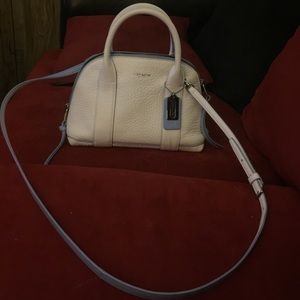White Coach mini with blue trim