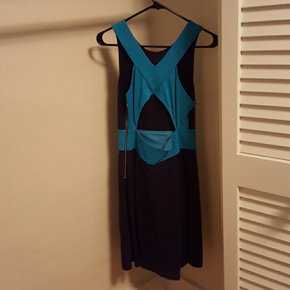 Navy and aqua Banana Republic dress - Picture 2 of 3