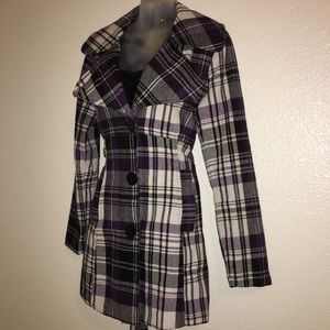 Plaid Trench Coat