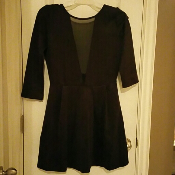 Sexy long sleeve short black dress
