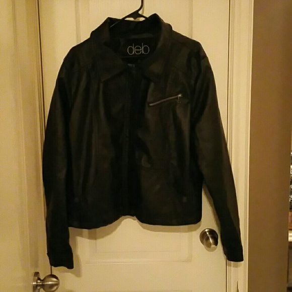 Black faux leather jacket