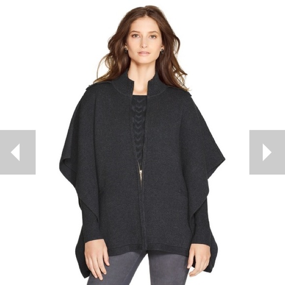White House Black Market Grey Sweater Cape - Size SP - Picture 1 of 9