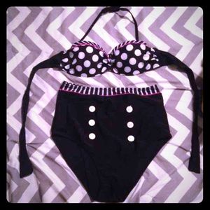 Never worn vintage high waisted swim suit