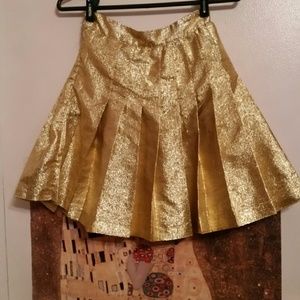 American Apparel Gold Lame Tennis Skirt