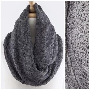 B149 Crochet Charcoal Gray Infinity Scarf B149 Crochet Charcoal Gray Infinity Scarf