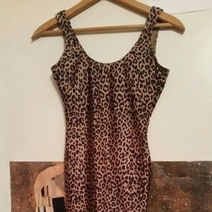 American Apparel Cheetah Tricot Scoop - back Dress