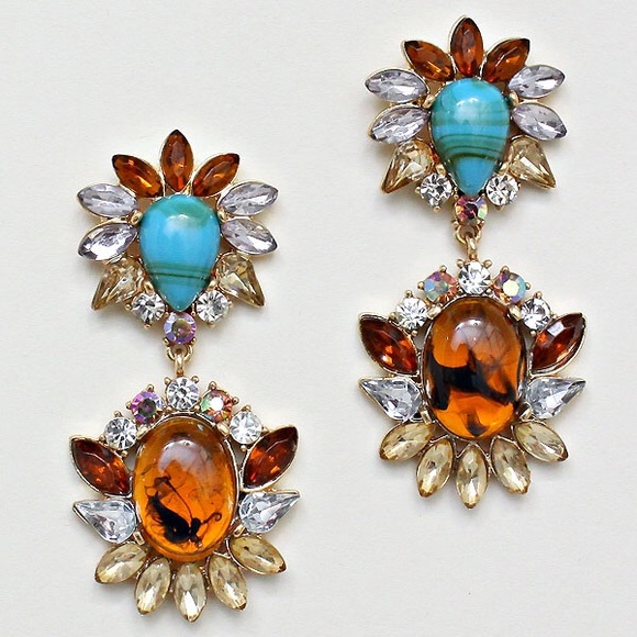 Multicolor Leaf Flower Utopian Earrings