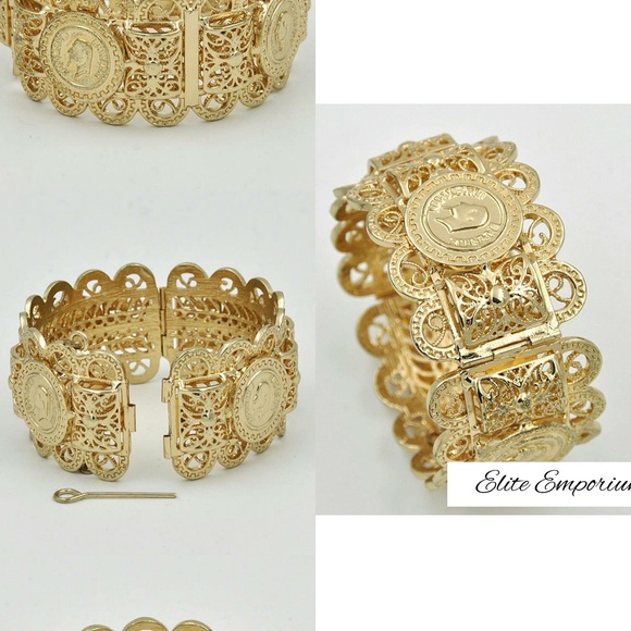 Gold Plated Coin Bracelet Top of the Line 2/$180