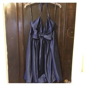 Navy blue Jessica halter party bubble dress