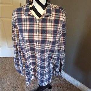 NWT JCrew XL plaid tunic top