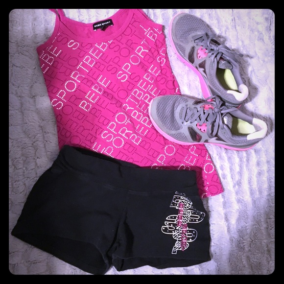 Bebe sport tank xs Bebe ports shorts xs