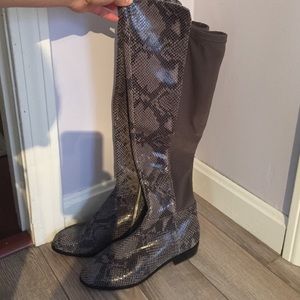 MICHAEL KORS Bromley Gray leather boots