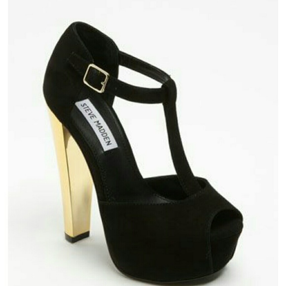 Peeptoe black heels