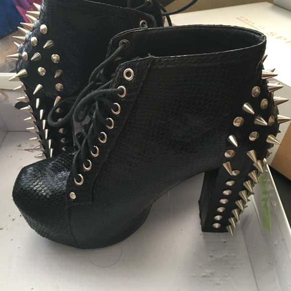 Black spiked booties