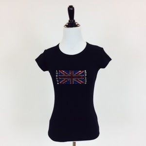 Cool Brittania! Diamanté British flag t shirt