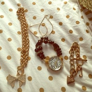 Necklace, Bracelet, Watch and Pair of Earrings