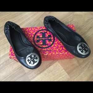 Tory Burch-Black/Silver Classic Reva Ballet Flat