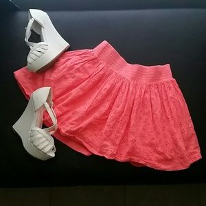 Peachy eyelet skirt
