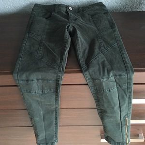 Dark green Jegging motorcycle pants