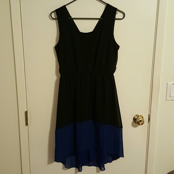 Black and Blue sleeveless dress