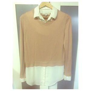 NWOT Cute Loft collared shirt/sweater one piece.