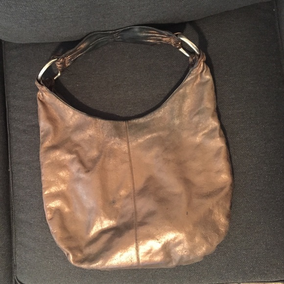 Hobo Brand shoulder bag. Metallic bronze color.