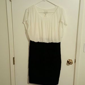 Elegant White and Black Dress