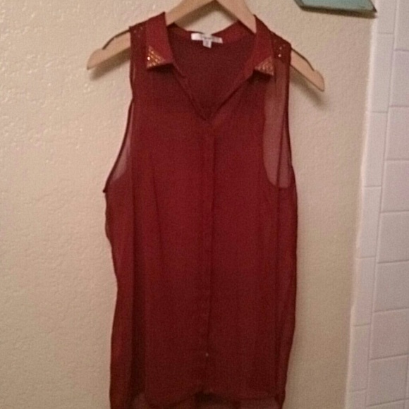 Burgundy top