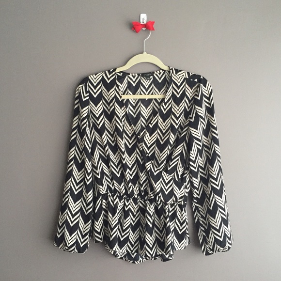 Super-flattering Chevron Ann Taylor Peplum Blouse