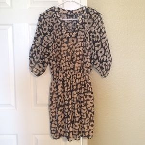 Express 3/4 sleeve animal print dress