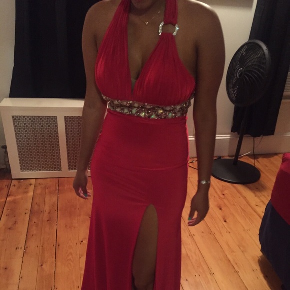 Red long dress