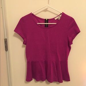 Forever 21 Purple/Pink Peplum Shirt