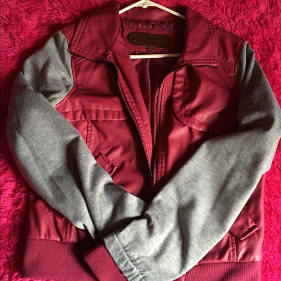 Pink Leather/Cotton Jacket
