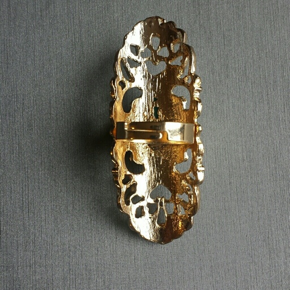 HOST PICK 3/9! Beautiful green/gold statement ring - Picture 3 of 4