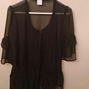 Black chiffon top