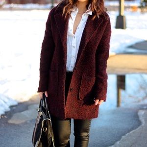 H&M Burgundy Coat