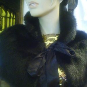 Elegant Black Fur Cape
