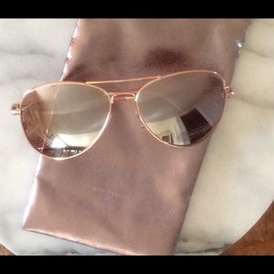 Ann Taylor Loft Rose Gold Mirrored Aviator