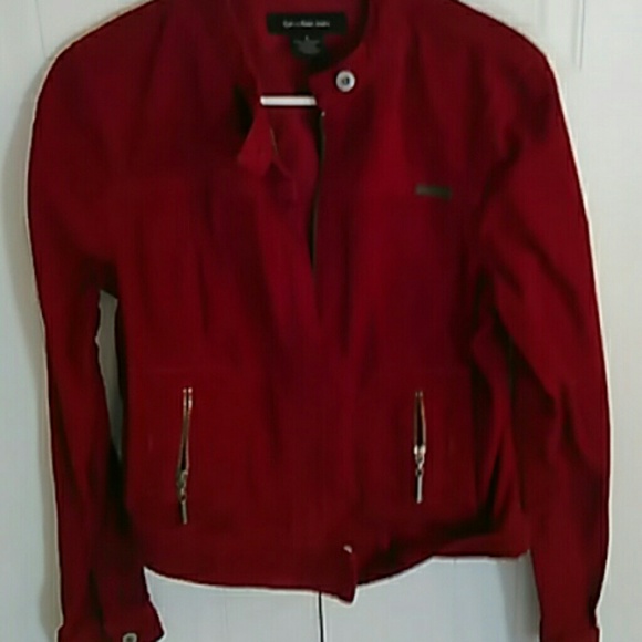 Red Calvin Klein jacket