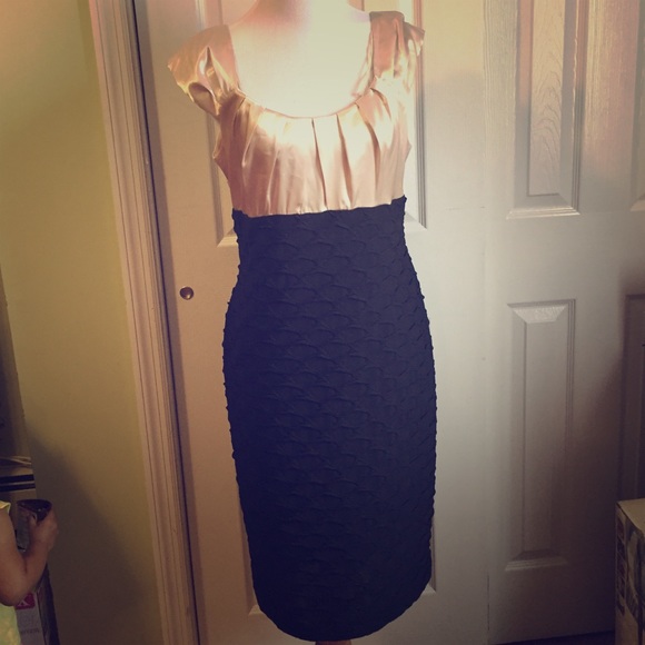 Cream and black dress