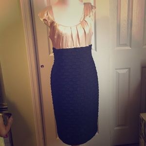 Cream and black dress