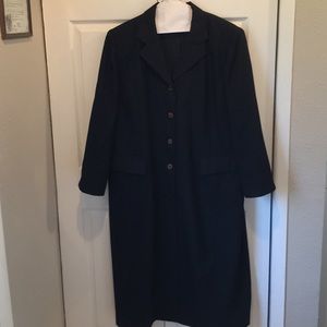 BLACK LINEN DRESS COAT