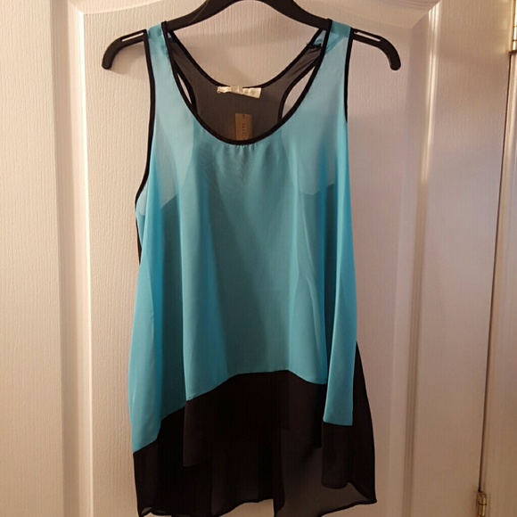 Black and blue dress tank top