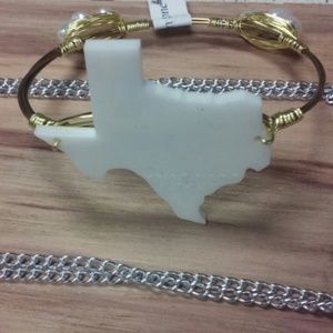 State of Texas bangle with pearls on back