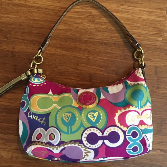 Coach poppy multicolor purse Clearance