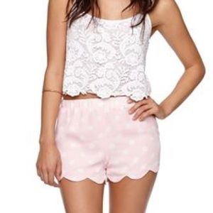 Light Pink LA Hearts Polka Dot Shorts!