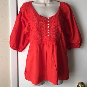 BR orange blouse