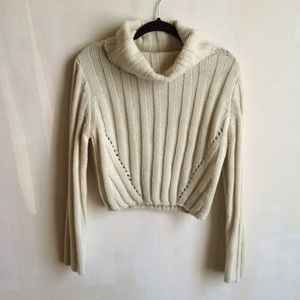 Nastygal cropped cream sweater.