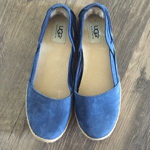 Blue suede Ugg flats
