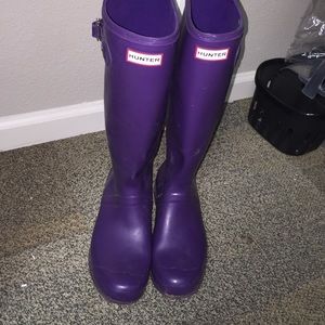 Hunter Purple Rain boots size 10